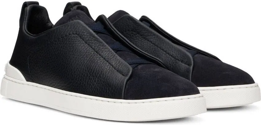 ZEGNA Navy Triple Stitch Sneakers