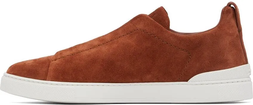 ZEGNA Orange Triple Stitch Sneakers